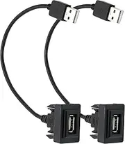 tunghey 2Pack Male to Female USB Power Port Socket Adapter for VI-GO, Please Confirm The Dashboard Hole's Size Before Order (40 * 21.5mm) 25cm