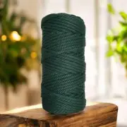 4mm 3ply Luxe Macrame Cord | JUNGLE GREEN | 100% Premium Cotton MELB Australia