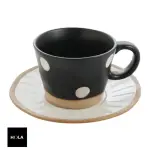 【HOLA】芸點陶瓷咖啡杯盤組 黑