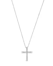 Diamond Cross Pendant in 14K White Gold, 1.0 ct. t. w.