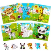 Aitey Set of 6 Toddler Puzzles Ages 2-4 Wooden Jigsaw Puzzles for Kids Ages 3...