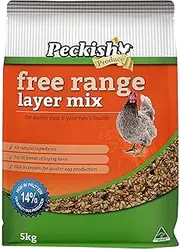 Peckish Free Range Layer Mix 5kg, Specially Formulated for All Breeds of Laying Hens, Balanced Protein (14%) & Energy Levels for Steady Growth - Ideal for Hens Aged 18-20 Weeks for Optimal Performance
