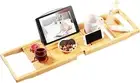 Vaefae Bamboo Bathtub Caddy Tray, Expandable Bath Tray for Tub with Upgraded ...