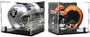 Mini Football Helmet Display Case Stand (2Pack) Box Sports Memorabilia Collectibles (Mirror Platform (2-Pack))