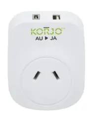 Korjo USB A + C & Power Adaptor for Japan