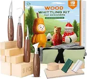 Wood Whittling Kit for Beginners-Complete Whittling Set with 4pcs Wood Carving Knives & 8pcs Basswood Wood Blocks-Perfect Wood Carving Kit Set-Includes Wood Carving Tools for Adults and Kids