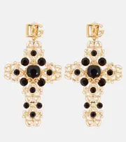 [Dolce & Gabbana] Dolce & Gabbana DG embellished drop earrings One Size gold