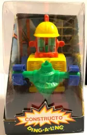 Ding-A-Ling Constructo Robot Topper Toys 1970s in Original Display Box w/Insert