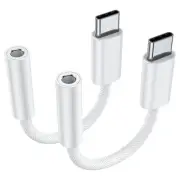 USB Type C to 3.5mm Female Headphone Jack Adapter (2-Pack), USB C to Aux Audi...