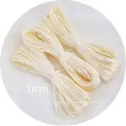 20m CREAM satin nylon cord 1.5mm string DIY silicone beads keyring lanyard beige