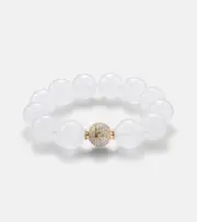 [Octavia Elizabeth] Octavia Elizabeth Riviera Orb beaded 18kt gold bracelet with moonstone and diamonds One Size gold