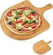 Bamboo Pizza Peel, Wooden Pizza Peel, Cutting Board with Handle, Pizza, Bread Serving or Baking Board, Cutting Board, Serving Tray for Fruit, Vegetables and Cheese, Oven Baking Accessory