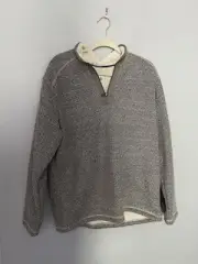 Orvis Men's Fleece Lined Quarter Zip Pullover Polyester Gray size L NWT
