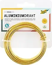 folia 79665 - Aluminium Wire Craft Wire in Gold 2mm x 5m Ultra Easy Moldable for Craft and Decoration