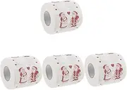 Minkissy 4 Rolls Christmas Printed Toilet Paper Rolls for Bathroom Xmas Decorated Bulk Pack