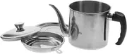 Ciieeo 1 Set Stainless Steel Oil Strainer Grease Container Cooking Grease Can with Ergonomic Handle for Kitchen Frying Oil Storage Fast Filtering for Healthy Cooking