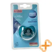 CANPOL BABIES KOSMO Round Latex Soother 6-18 months Blue Glows in the Dark