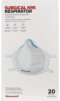 Honeywell N95 Face Mask NIOSH Approved Pack of 20 SEALED