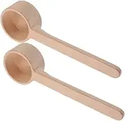 SHOWERORO Multipurpose Wooden Scoops Long Handle Salt Spoon Tea Scoops Tiny Spoon for Bath Salt