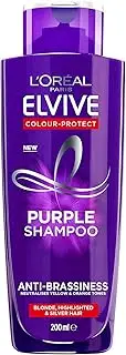 [L’Oréal Paris] Elvive Anti-Brassiness Purple Shampoo 200ml For Highlighted, Blonde And Grey Hair