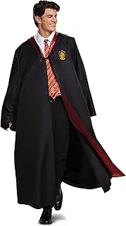 Harry Potter Robe, Deluxe Wizarding World Hogwarts House Themed Robes for Adults, Movie Quality Dress Up Costume Accessory, Black & Red, Adult XL (42-46)