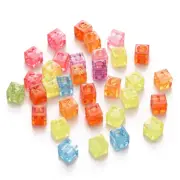 50 Letter Beads Alphabet Acrylic Assorted Lot BULK Wholesale Rainbow Cube B