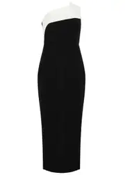 Roland Mouret Strapless Panelled Midi Dress - Black And White - 8 (UK8 / S) 8 (UK8 / S)