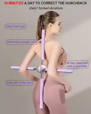 Back Strraightener Posture Corrector for women yoga sticks 1PURPLE&1pINK YOU PIC