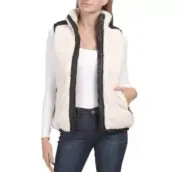 Rebecca Minkoff Vest Reversible Sherpa Lined Black Cream Size MEDIUM NWT $268