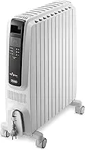 De'Longhi Dragon 4 Electric Oil Column Heater TRD42400ET, 11 Fin Home Heater for Medium to Large Rooms, Safety Thermostat, 24-Hour Timer, LED Display, 2400W, White