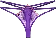[KQISAN] G-String With Letters For Women Personalised Floral Lace Thong Rhinestone Shiny Crystal Thong Panties,Customiz