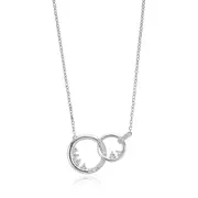 Zamel's Sterling Silver Round 45cm Cubic Zirconia Interlocking Circle Necklace