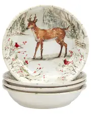 Certified International Winter'S Walk Set Of 4 Soup Bowls