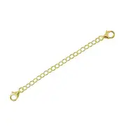 Gold Plated Sterling Silver Double Lobster Clasp Extender Connector 4" #51228