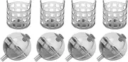 QANYEGN Lure Bait Cage, 4Pcs Fishing Feeder, PE Plastic Portable Fishing Feeder Tackle Accessories with Weight for Carp Fishing