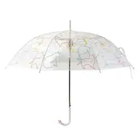 在飛比找ETMall東森購物網優惠-出口日本彩色貓透明雨傘名師設計貓爪長手柄半自動時尚女性防風