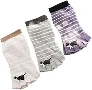 [SAFIGLE] Summer Short Socks 3 Pack Low Cut Ankle Socks for Women Girls Open Toe Dog Print Soft Breathable Easy to Wear