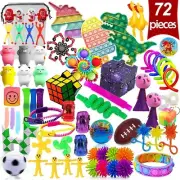 Fidget Toys Pack 72pcs Sensory Boxes Toys Birthday Party Favors for Autism Mini