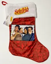 SEINFELD Christmas Stocking Holiday Decor Velour Jerry George Elaine Kramer NEW