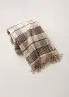 Ralph Lauren Home Deacon Plaid Lambswool Windowpane Throw Blanket 54x72 Brown