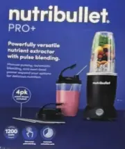nutribullet Pro Plus Blender, Matte Black/Model N12-1401MKP