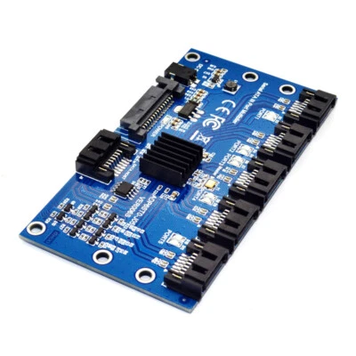 Adapter Card SATA 1 to 5 Ports Converter SATA 3.0 Multiplier Riser Card Hub SUB