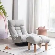 LKJYBG Cotton Single Sofa Reclining Chair Japanese Chair Lazy Sofa Tatami Balcony Reclining Chair Leisure Sofa for Home Office Grey