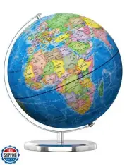 Waldauge Illuminated World Globe with Stand, 13" Earth Globes with Stable Hea