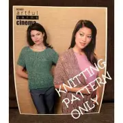 New Artful Yarns Cinema 92063 Leaf Stole Ribbed Tee Sweater Knitting Pattern