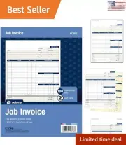 Efficient Job Invoice Forms - 2-Part Carbonless - Bulk Pack - 8-1/2 x 11 Inches