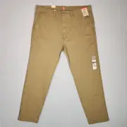 New Levis XX Chino Pants Mens 40x32 Brown Standard Tapered Stretch Preppy