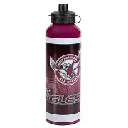 Manly Sea Eagles NRL Maroon Printed 750ml Aluminium Drink Bottle New