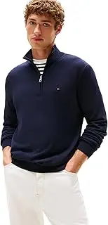 [Tommy Hilfiger] Men's Quarter-Zip Mock Turtleneck Jumper