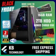 Intel Core i7 Quad Gaming PC 16GB RAM | 2TB HDD + SSD Desktop Computer